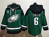 Men's Philadelphia Eagles #6 DeVonta Smith Green Lace-Up Pullover Hoodie,baseball caps,new era cap wholesale,wholesale hats